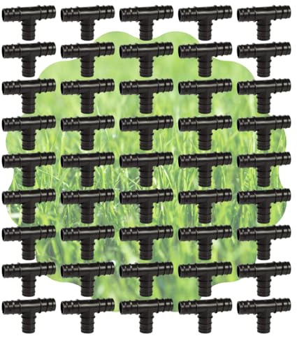 Tee Portagomma, Raccordo a T, Connettore a 3 Vie per Tubi e Sistemi di Irrigazione a Goccia, Nero - Orto Facile (100, 16x16x16 mm)