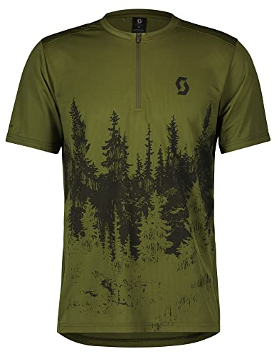 Scott Trail Flow Zip Fahrrad Trikot kurz fir grün 2024: Größe: XL (54/56)