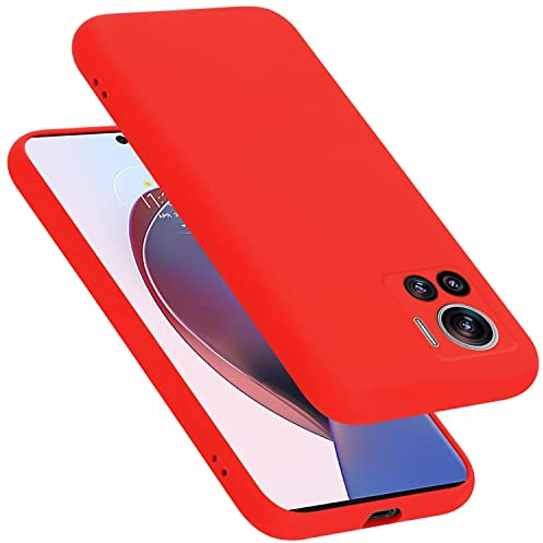 Cadorabo Hülle kompatibel mit Motorola Edge 30 Ultra/Moto X30 PRO Hülle Silikon Handyhülle für Edge 30 Ultra/Moto X30 PRO Case aus flüssigem Silikon- Kratzfeste dünne TPU Schutzhülle - Liquid ROT