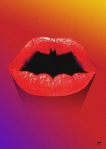 Displate - Poster aus Metall - Einfache Montage ohne Bohren - DC Comics - Symbols Of Hope - Bat lips - Größe L - 67,5x48cm Matt