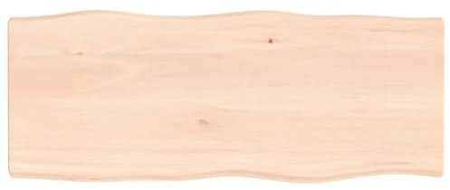 vidaXL Tischplatte, Holzplatte für Tisch Esstisch Couchtisch, Massivholzplatte Handgefertigt mit Baumkante, Ersatztischplatte, 100x40x(2-4) cm Massivholz Unbehandelt