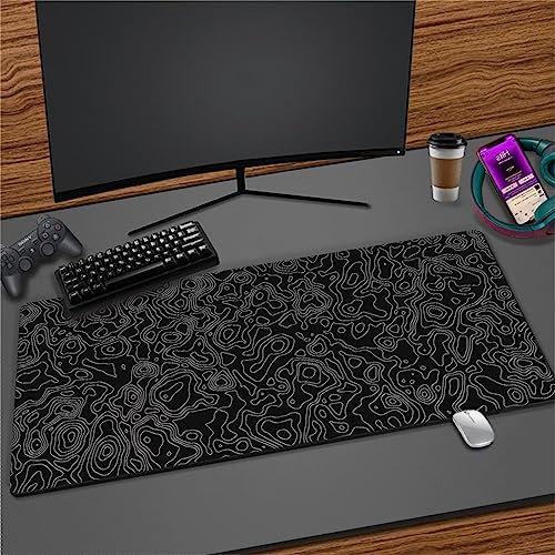 Tapis de Souris Gaming XXL Courbe Noire, 700x400mm Grand Tapis de Souris, Tapis de Souris Antidérapant Surface Spéciale Améliore Précision et Vitesse, pour Gamer Ordinateur PC