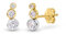 Amberta Allure Damen Kletterohrringe aus 9K Gelbgold: 9 Karat Gold Kletterstecker Ohrringe mit 3 Zirkonia Kristallen