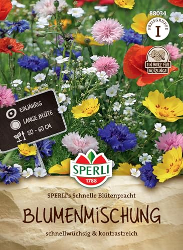 Sperli Blumensamen-Mischung SPERLI's Schnelle Blütenpracht 88034 - einjährig - lange Blüte - schnellwüchsig - Pflanzen Samen, Saatgut, Blumensamen