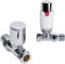 WarmeHaus Straight Thermostatic Radiator Valve Pack 15mm TRV for Towel Rails