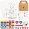 Hochzeitsmalbuch Kinder, Hochzeitsmalbuch 10er Set mit 10 Schachteln Buntstifte und Spitzern, Hochzeit Mitgesbel Malbuch Gastgeschenke Hochzeit für Kinder
