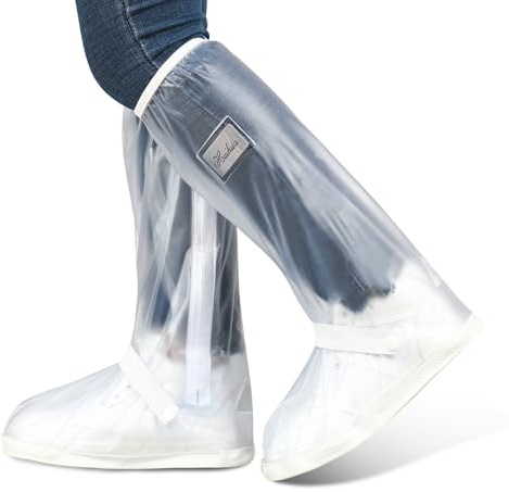 aeaean 1 Paio di Scarpe Taglia 43-45(32cm) Antipioggia Scarpe Resistenti all'Usura, Copriscarpe Silicone, Stivali da Pioggia Riflettenti, Adatte per Le Giornate di Pioggia E La Pesca