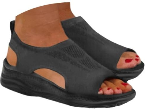 Trekkingsandalen Damen Slingback Muffin Weiche Sohle Sommerschuhe Orthopädische Schuhe Mesh Weite K Bequeme Schuhe Sommer Schuhe Strick Offene Sandalen Orthopädische Sandalen Gesundheitsschuhe