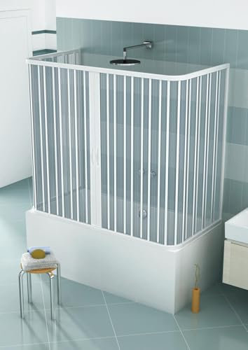 Sopravasca Paratia 3 Lati 2 Ante a Soffietto Apertura Centrale In PVC H150 UFO 70x140 cm