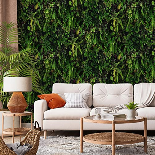World of Wallpaper Kew Living Wall Wallpaper Green/Black - Leaf Plants Tropical Foilage Feature Wall Paper for Living Room Bedroom Hallway Lounge Office 66119