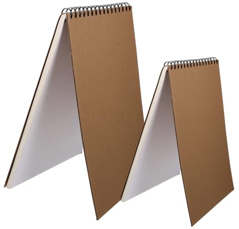 Hohopeti 2stücke Skizzenbuch Zum Malen Mit Gemischten Medien Blanko-zeichenbücher Für Schüler Spiralzeichnungsbücher Für Draußen Malbedarf