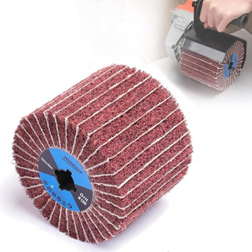 MOGRQAP Schleifwalze Bürste Körnung 120 Schleifhülsen, Schleifrolle Bürste mit Schleifpapier Schleifwalzen für Satiniermaschine Bürstmaschine Holz Metall Oberfläche Polieren