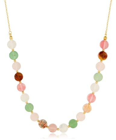 LILIE&WHITE Bunte Edelstein-Halskette für Damen – Handgefertigtes Design, Hochwertige Materialien, Stilvolles Accessoire, Vielseitiger Schmuck