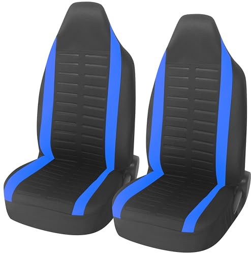 Upgrade4cars Autositzbezüge Set Pilotensitze Vordersitze Blau Universal | Autoschonbezüge mit integrierter Kopfstütze | passend für die meisten Fahrzeuge | für Sommer & Winter
