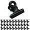 FZGUSYAF 22mm Bulldog-Clips Büroklammer Runde Schwarz Metallklammern Papierbinder für Zuhause Büro Lieferungen - 30 Stück