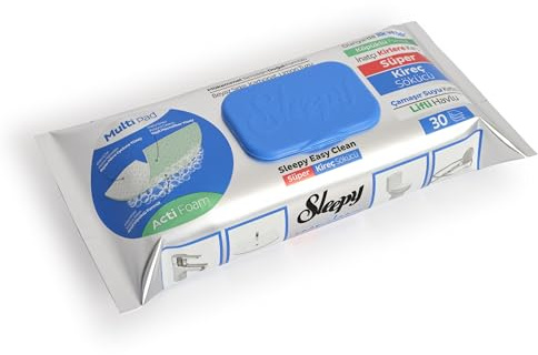Sleepy Super Degreaser Grease Remover Cleaning Wipes 30 Count Packs – Foaming Formula with White Vinegar, Baking Soda & Citric Acid – Heavy Duty (1 x 30 pcs, Limescale Remover)