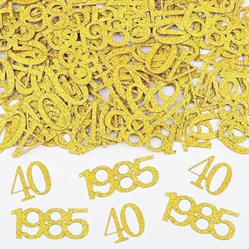 100 Stück Konfetti Deko 40 Geburtstag Frau,40er Years Hochzeits Geburtstagsdeko Streudeko Glitzer Gold Tischdeko für Lustig 40 Jahren Jahre Party Mann Loved Hochzeitstag Luftschlangen Streudeko