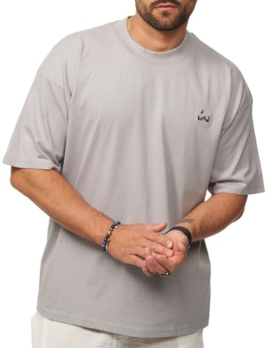 Soulstar Herren T-Shirt Oversized Fit Kurzarm 100% Baumwolle Rundhals Male Tee Crew-Neck Männer Oberteil