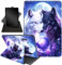 Case for All-New Amazon Fire HD 10 and 10 Plus Tablet (13th/11th Generation, 2023/2021 Release),360 Degree Rotating Stand Smart Protective Cover Case,Black White Wolfs Moon