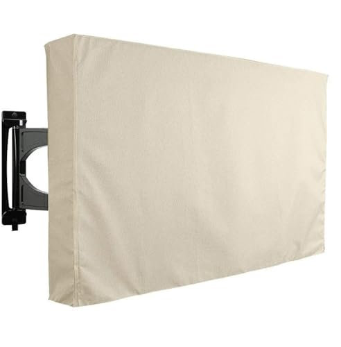 WUYXTO TV Cover Outdoor TV Screen Cover,Television Set, Water Proof Resistant Protect Bag, 24 , 38, 42 , 48, 52 , 65 For Screen TVs(Rice white,30-32inch)