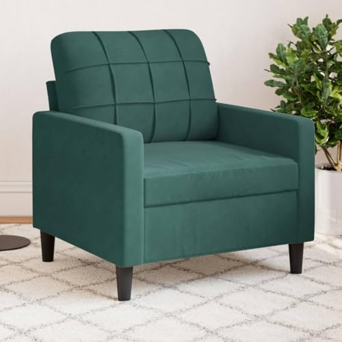 ROMHZKS Velvet Armchair with Thick Padding for Living Room, Modern Single Sofa Chair in Velvet Fabric, Comfortable Lounge Chair with Sturdy Metal Frame, Soft Plush Armchair