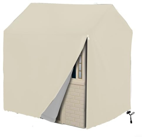 Glewi Housse imperméable en tissu Oxford 210D avec double couture et cordon de serrage en bas pour une protection extérieure fiable (blanc, 115 x 102 x 127 cm)