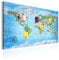 Pinnwand B&D XXL - deutsche Weltkarte zum pinnen - Pinnwand & Vlies Leinwandbild 120x80 cm 1 - Teilig Kunstdruck modern Wandbilder XXL Wanddekoration Design Wand Bild Tafel - Landkarte k-A-0154-v-a