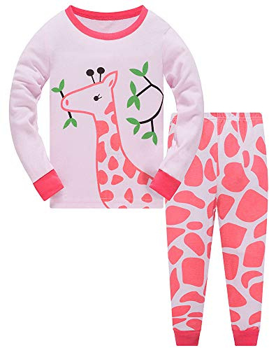 TEDD Girls Christmas Pyjamas Set Toddler Clothes Sleepwear Animal Printed Nightwear Winter Long Sleeve Pjs 2 Piece Outfit Xmas Gift for Kids