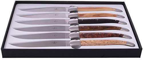 Forge de Laguiole 6er Set Steakmesser, Gemischte Hölzer, rostfrei