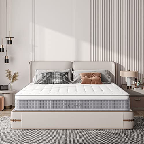 Vesgantti Boxtop Matelas 140x190cm, Épaisseur 25cm, Nova Fashion Matelas à Ressorts Ensachés en Mousse Mémoire de Forme 7 Zones de Confort CertiPUR-US