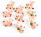 Logbuch-Verlag 9 kleine Glücksschweinchen rosa mit Kleeblatt kleines Geschenk Glücksbringer Tischdeko Give-Away Silvester Neujahr Prüfung
