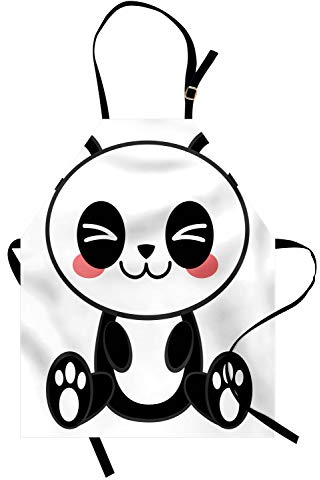 ABAKUHAUS Anime Kochschürze, Japanische Manga-Grafik, Unisex-Küchenlätzchen mit verstellbarem Hals für Kochen Gartenarbeit, 67 cm x 80cm, Schwarz Weiß Grau