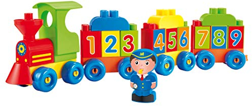 Ecoiffier – Abrick Baustein-Zug – Spielzeug-Eisenbahn mit Zahlen und Buchstaben, Lernspielzeug, Alphabet und Zahlen lernen, für Kinder ab 18 Monaten