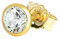 NKlaus Einzel Ohrstecker 5,0mm Gelbgold 333 8 Karat Gold Männer Ohrring Kristall Zirkonia Weiß 1763