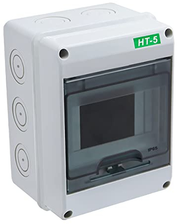 smseace Verteilerschutzkasten, ABS-Kunststoff, transparente Abdeckung, wasserdichte Verteilerkasten IP65, für Innenwand-Leistungsschalter (5-fach)