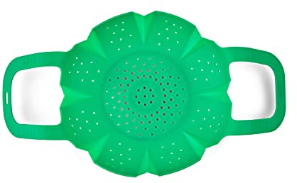 Cuisipro Cooking Steamer, Vegetable Steamer, Basket, Silicone, Green, Universal Fit