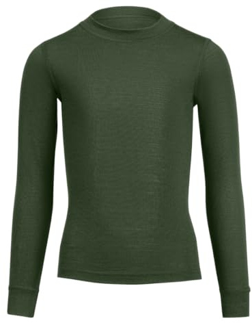 menique Kinder 100% Merinowolle Thermo-Langarmshirt, Atmungsaktives Top