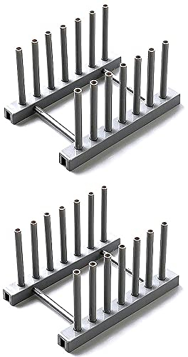 Lot de 2 supports pour couvercles de casseroles, étagères de rangement en ABS, support de couvercle de pot, égouttoir de rangement, organiseur d'étagère, gris