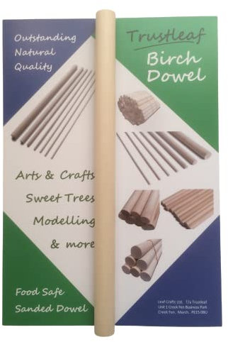Trustleaf 19mm x 30cm Birch Hardwood Wooden Dowels (1 Dowel)