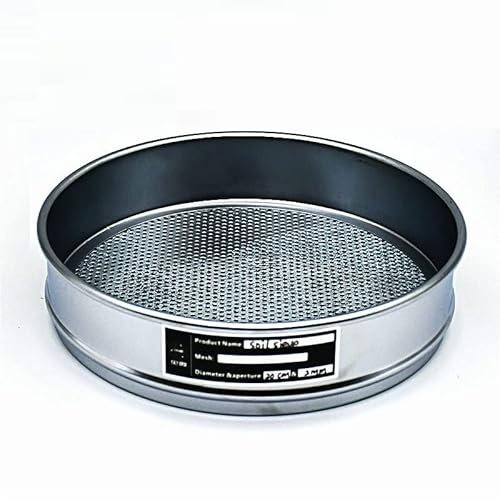 JINGERL Soil Sieve Horticultural Round Hole Sampling Sieve Laboratory Test Sieve Galvanized Lid & Bottom R20cm Aperture 0.074-60mm 1 Pcs (Capacity : 0.5mm)