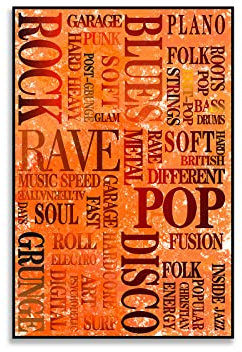 XDTIOPIMY Rockmusik-Poster, Pop-Musik-Poster, Leinwanddruck, Poster, Wanddekoration für Wohnzimmer, Schlafzimmer, Musikunterricht, ungerahmt, Größe 40,6 x 61 cm