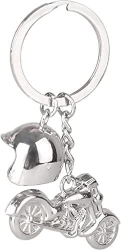 Porte-clés 3D en métal pour casque de moto, porte-clés en métal 3D, cadeau pour homme et femme, Argenté., taille unique
