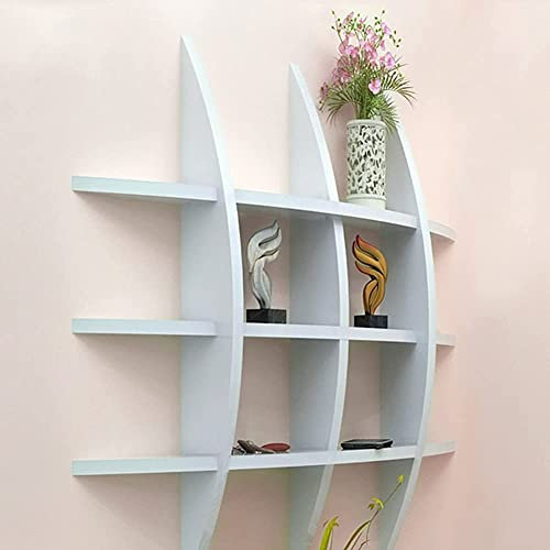 MERTNK Storage Racks Wall Shelves Floating Shelf Bookshelf Wall Mounted Division Plate Floating Shelves Cd Rack Man-Made Board Display Stand/White/75 X 10 X 75Cm