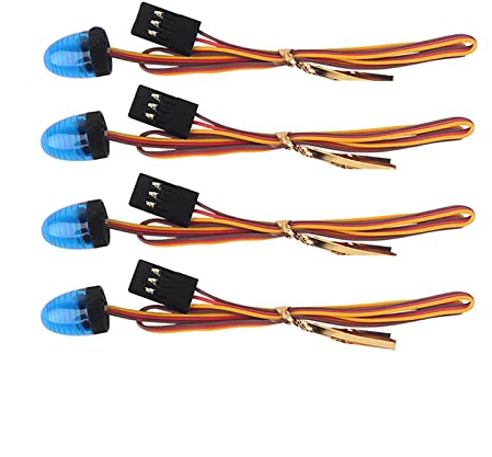 4 x 1/10 RC Modellauto 4,8–6 V RC Auto LED Stroboskop blinkend rotierend Polizei Licht für Tamiya Truck 1/14 RC