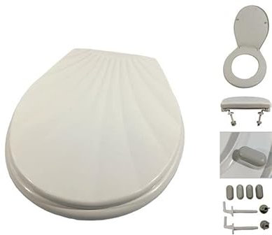 Generic Sedile WC Plastica Bianca Universale 44 x 36 cm