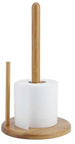 BestAlice Porte-papier Hygiénique sur Pied en Bois, Support de Rangement de Papier Toilette en Bois, Support de Porte-serviettes en Papier de Style Européen, Distributeur de Cuisine, Accessoire de Sal