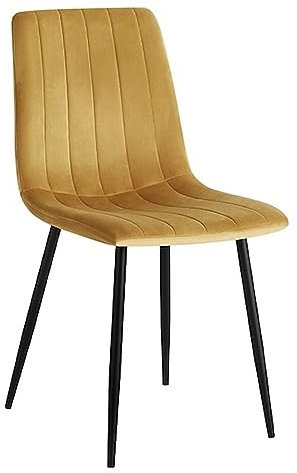 Colenis Esszimmerstühle - 2 Stück - Ockergelb - Wohnzimmerstuhl mit Samtbezug - Rückenlehne und Metallbeinen, Gepolsterter Stuhl - Eline