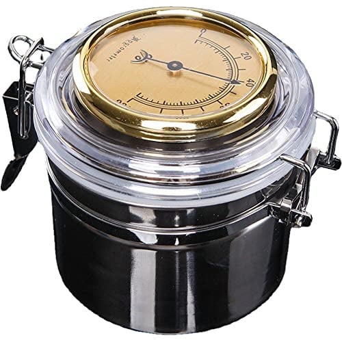 Casiler Edelstahl Zigarar Humidor Jar Für Zigarrenschachtelkaffeebohnen -Tee Süßigkeiten Hygrometer Deckelbedeckung Humiditer -behälter