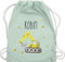 Turnbeutel Rucksack - Bagger Baumaschine Baufahrzeug Bagger-Fan Baustellenfahrzeug - Unisize - Pastell Grün - kindergarten-rucksack sportbeutel kita baggerfahrer baustellenfahrzeuge beutel
