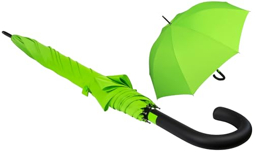 iX-brella First Class XL Fiberglas Automatik Stockschirm 110 cm überschlagfähig - neon Green